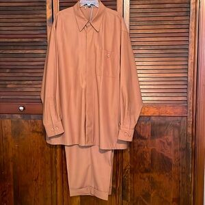Creme De Silk MEN’s 3X Long Sleeve Shirt & Trouser Set, brown color NWOT